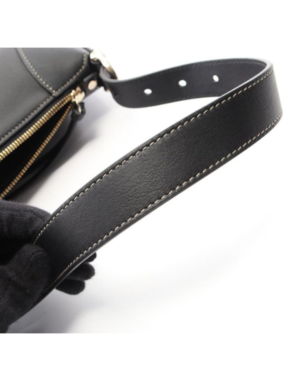 Gucci Shoulder Bag GG Emblem Black Leather - Picture 8 of 8